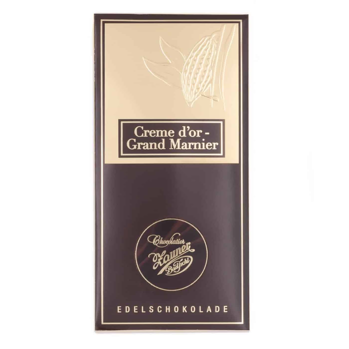 Schokolade-Creme-d'or-Grand-Marnierzarte zarte Edelbitterschokolade mit feinster Creme d’or-Grand Marnier-Füllung