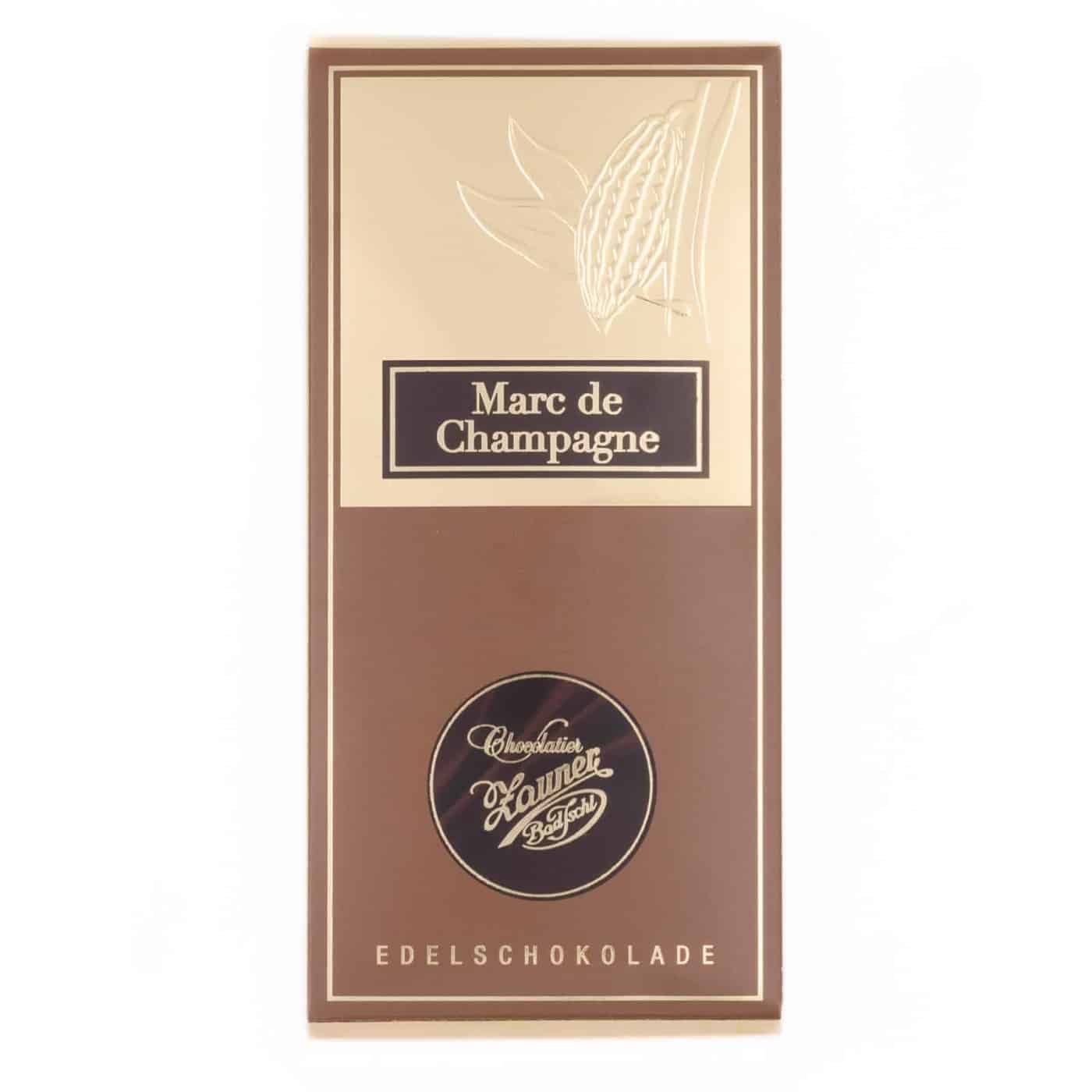 Schokolade-Marc-de-Champagne zarte Edelmilchschokolade mit exquisiter Marc-de-Champagne-Füllung